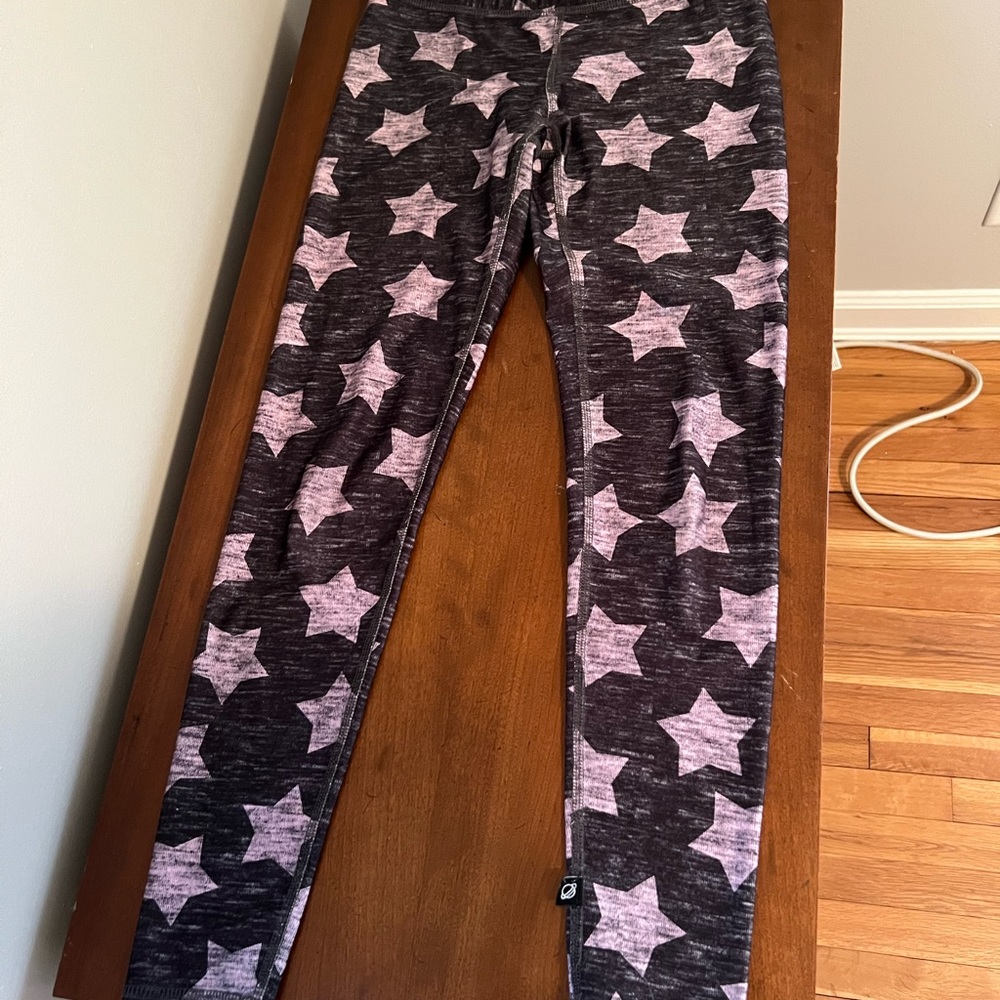 Pink Star Black Leggings Whimsical Design